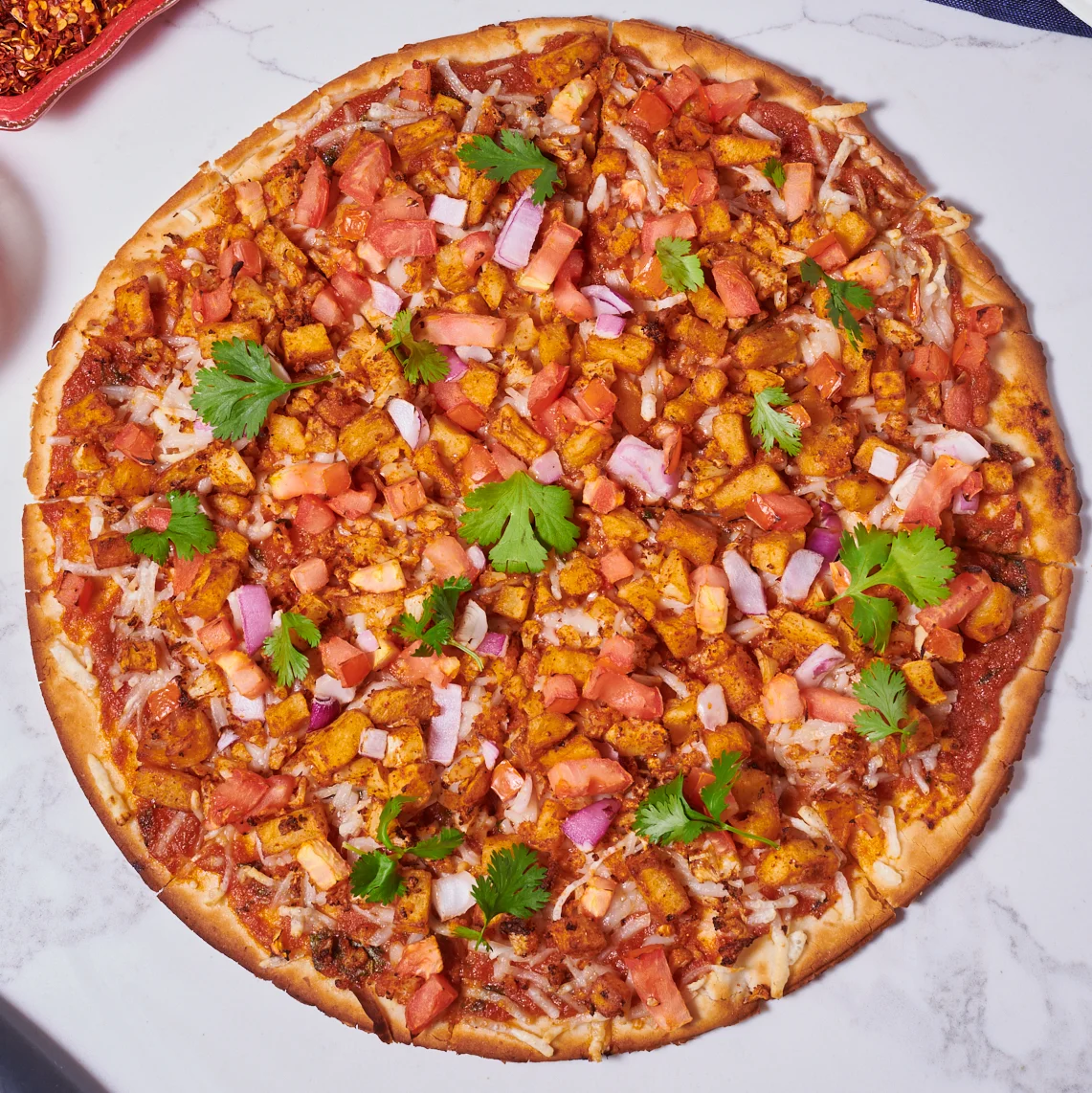 aloo gobi pizza with 