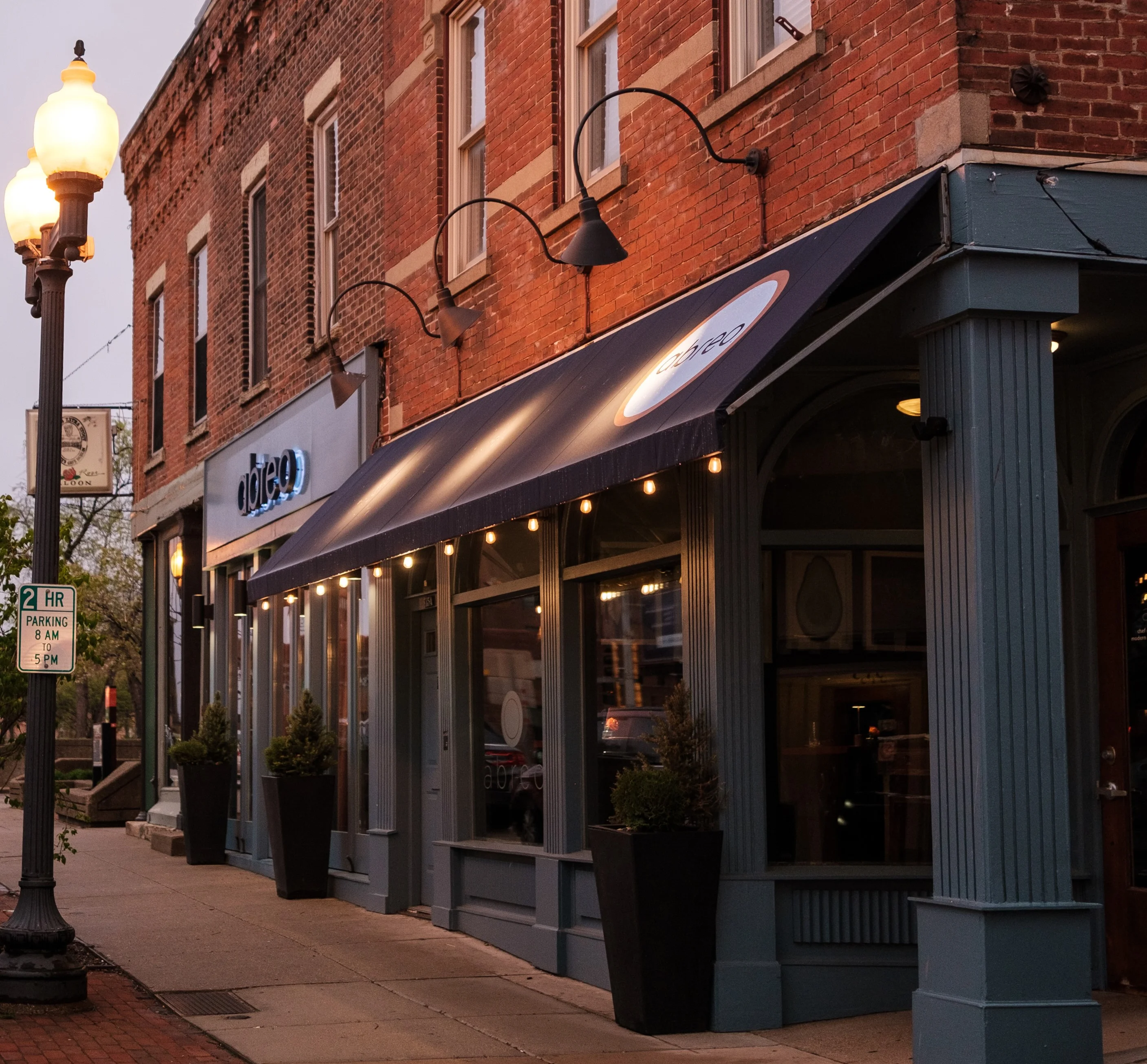 Charming restaurant exterior with vintage brick architecture