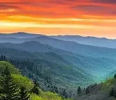 Breathtaking mountain landscape at sunset with vibrant colors