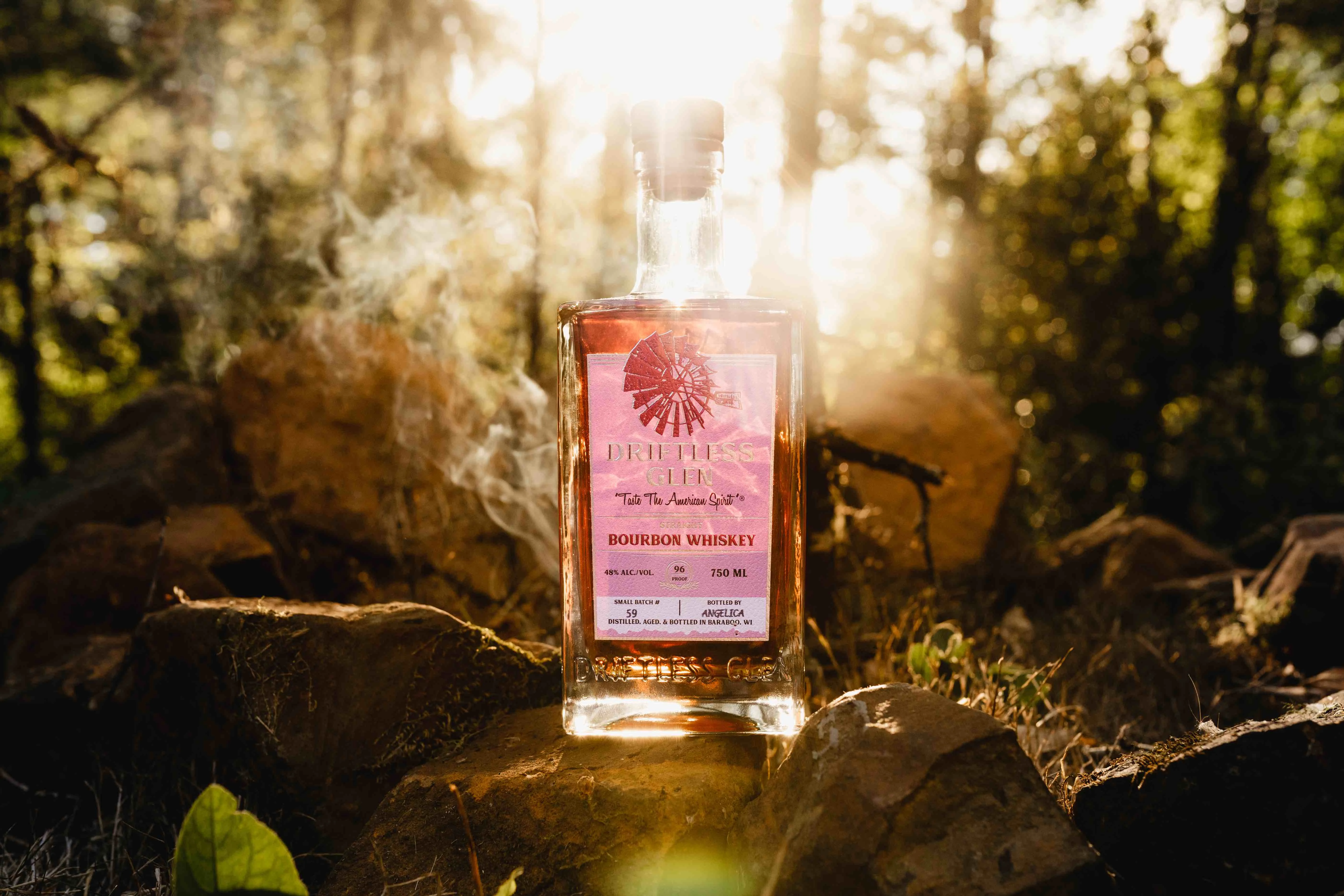Pink Label Bottle of Bourbon