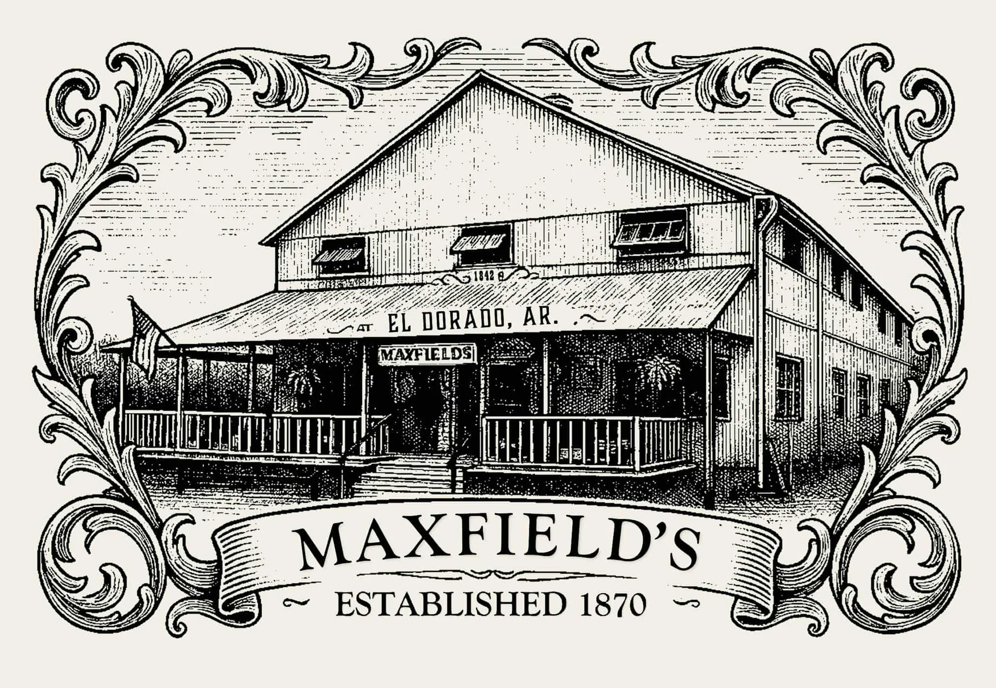 Historic restaurant illustration of Maxfield's in El Dorado, Arkansas