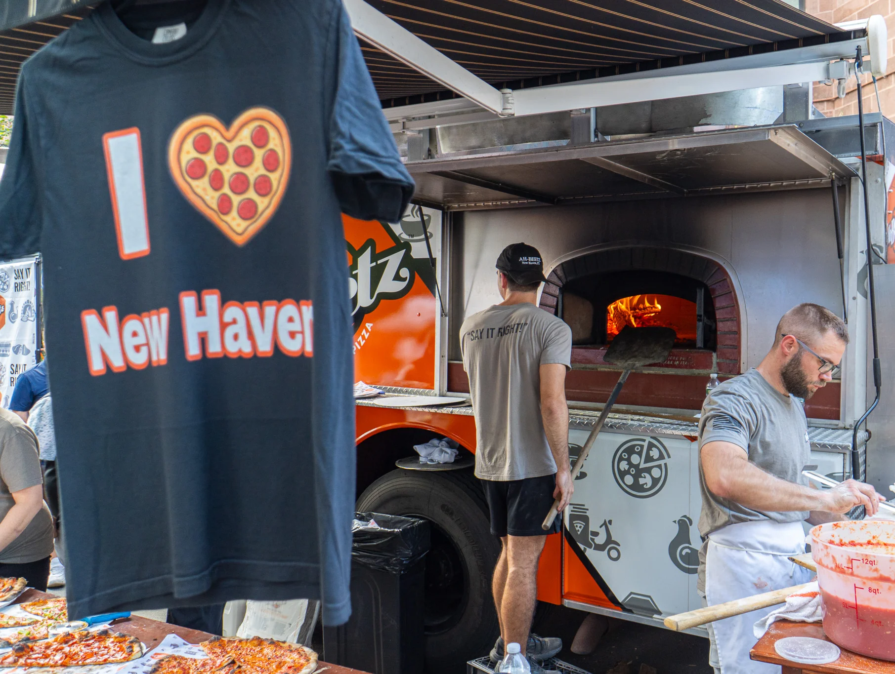 New Haven Pizza Shirt and Ah-Beetz Firetruck