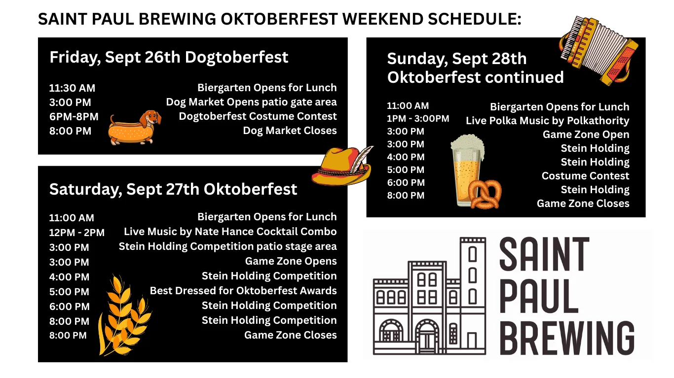 Oktoberfest 2025 Schedule at Saint Paul Brewing