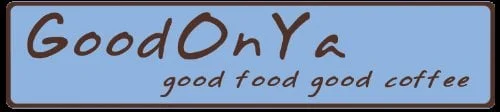 Logo of GoodOnYa cafe emphasizing good food and coffee