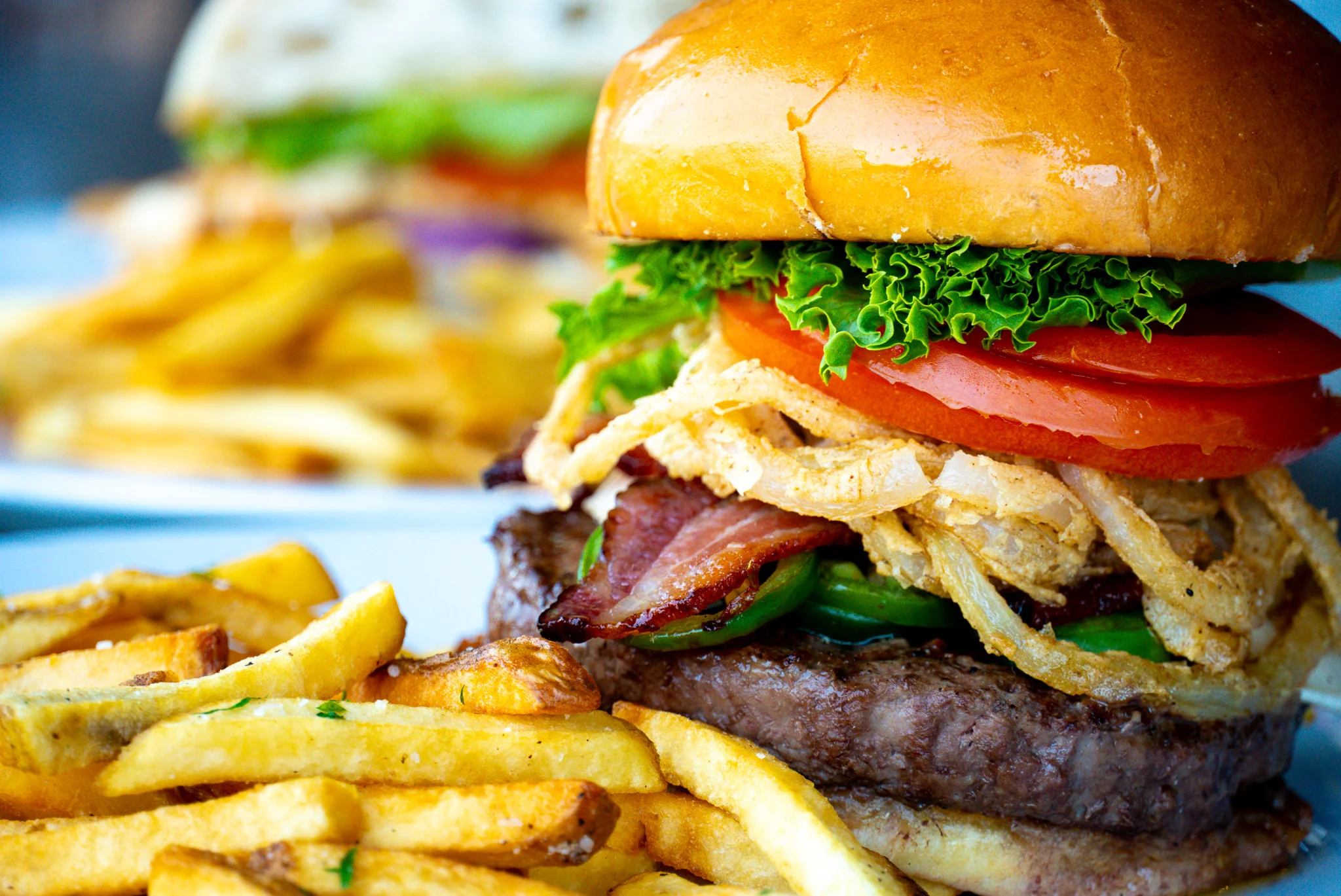 Burger and fries