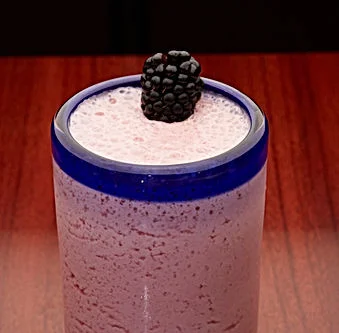 Refreshing blackberry smoothie in a glass
