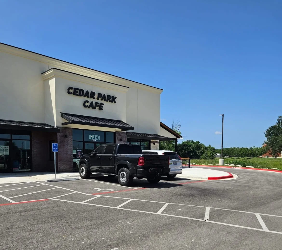 Cedar Park Cafe exterior on a sunny day