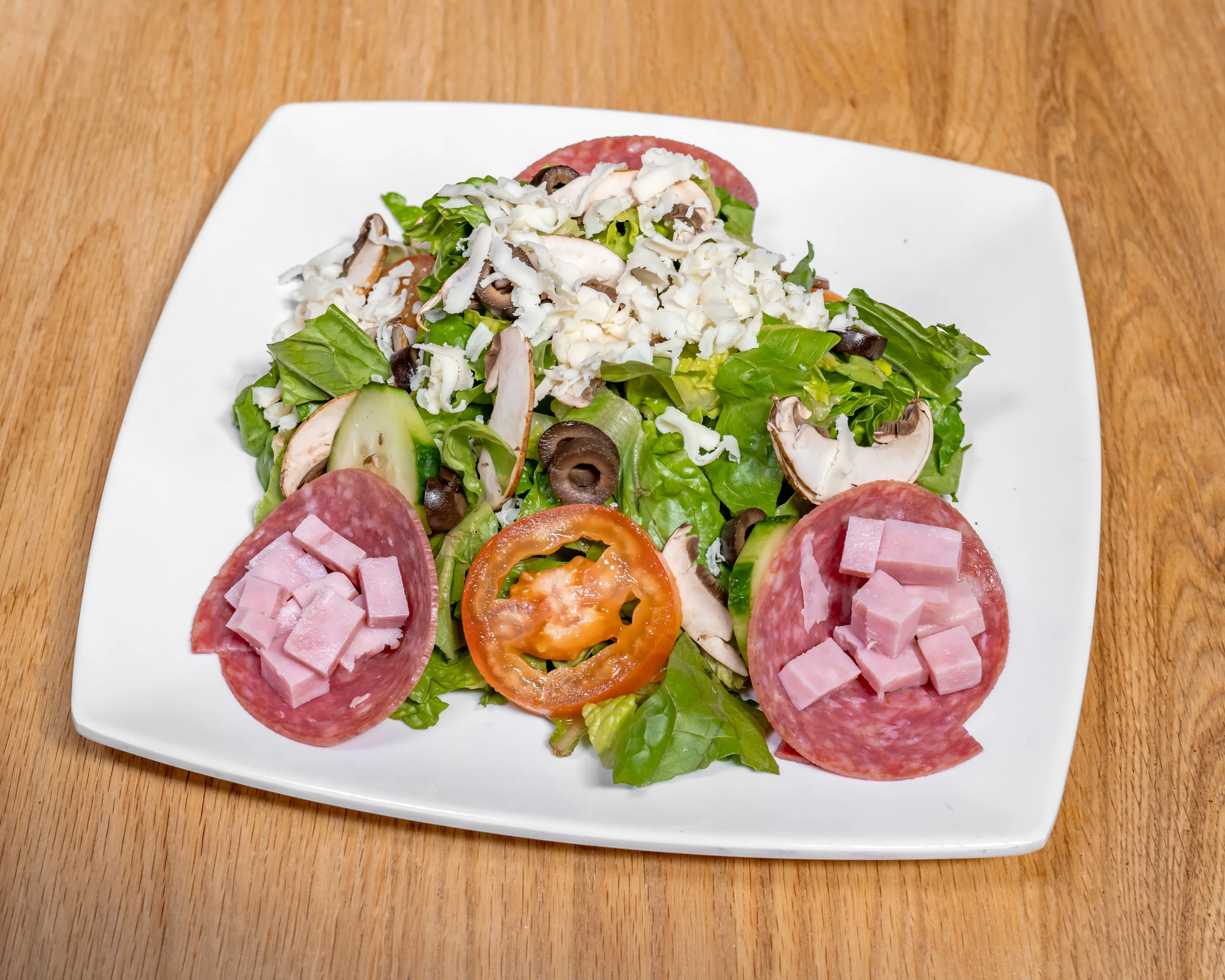 Italian antipasto salad with meats and vegetables