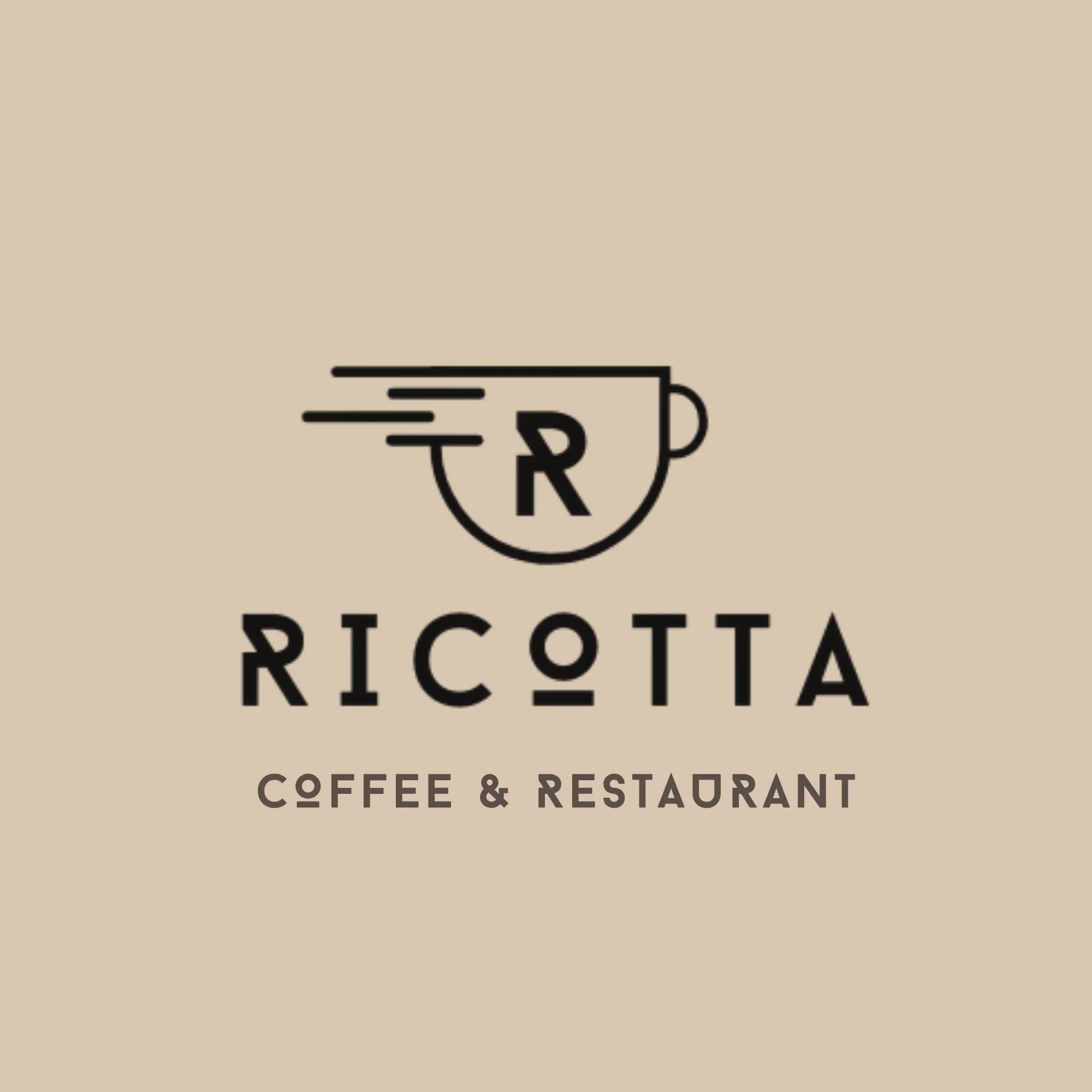 Logo of Ricotta Coffee & Restaurant featuring a coffee cup design