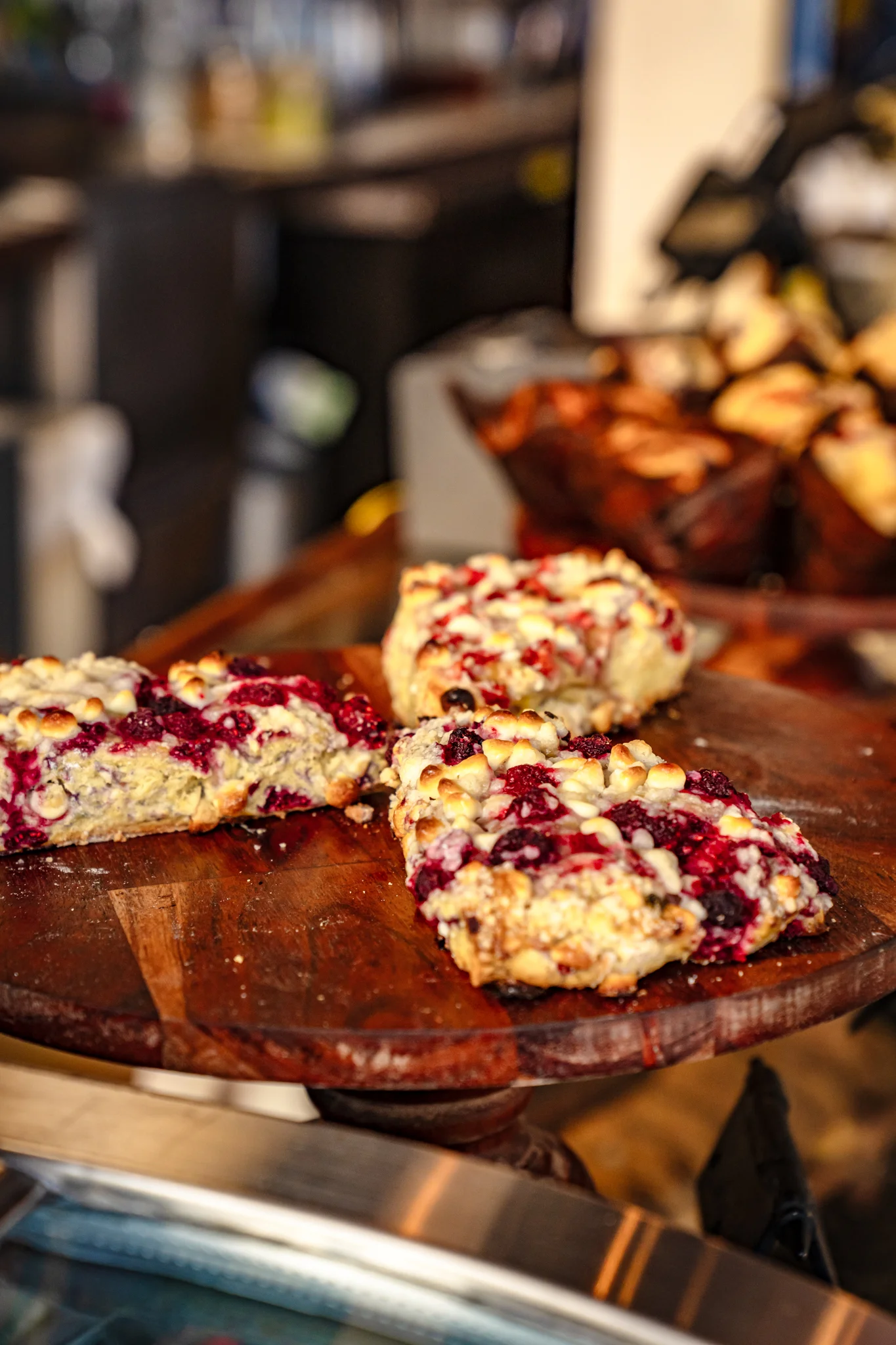 Handcrafted fruit scones made with real butter and organic flour