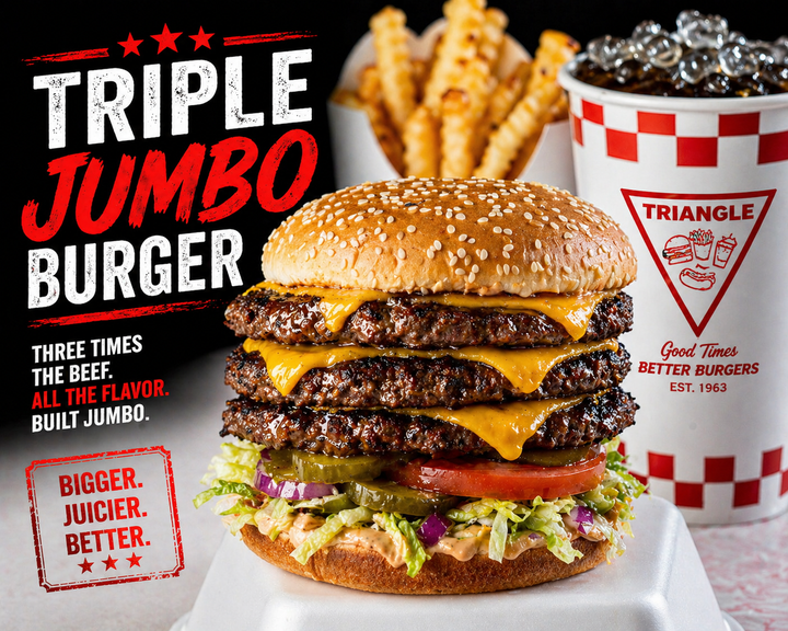 Triple Jumbo Burger | Triangle