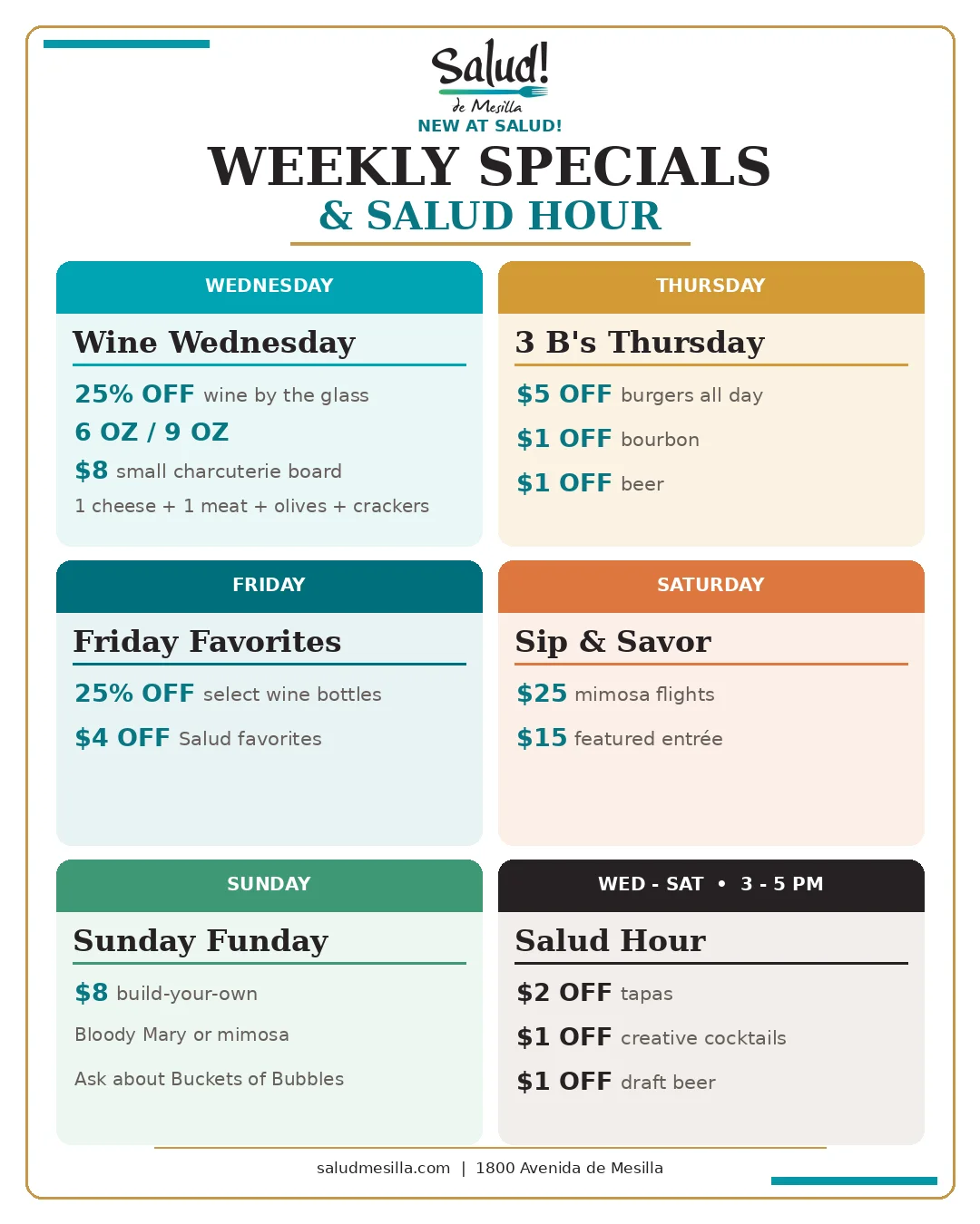 Daily Specials 2026