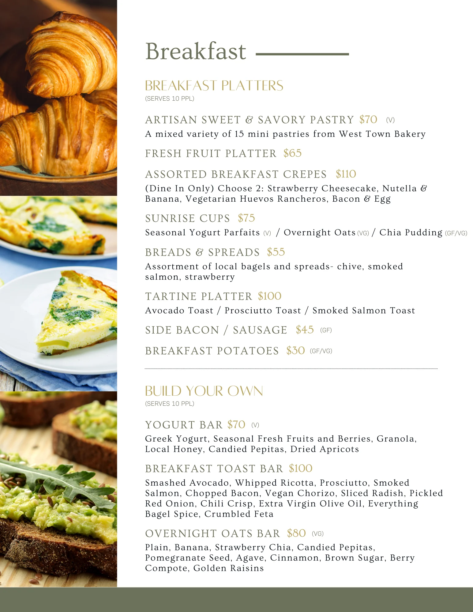 Breakfast platter featuring assorted pastries and fresh fruit