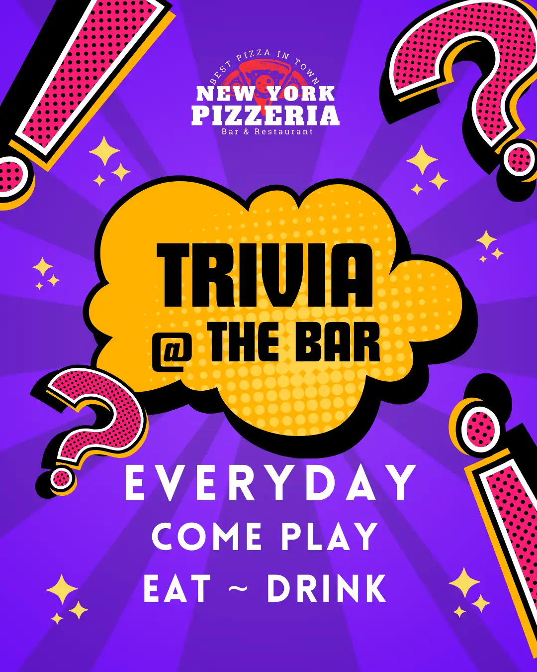 Come Drink & Eat at the Bar and play with friends