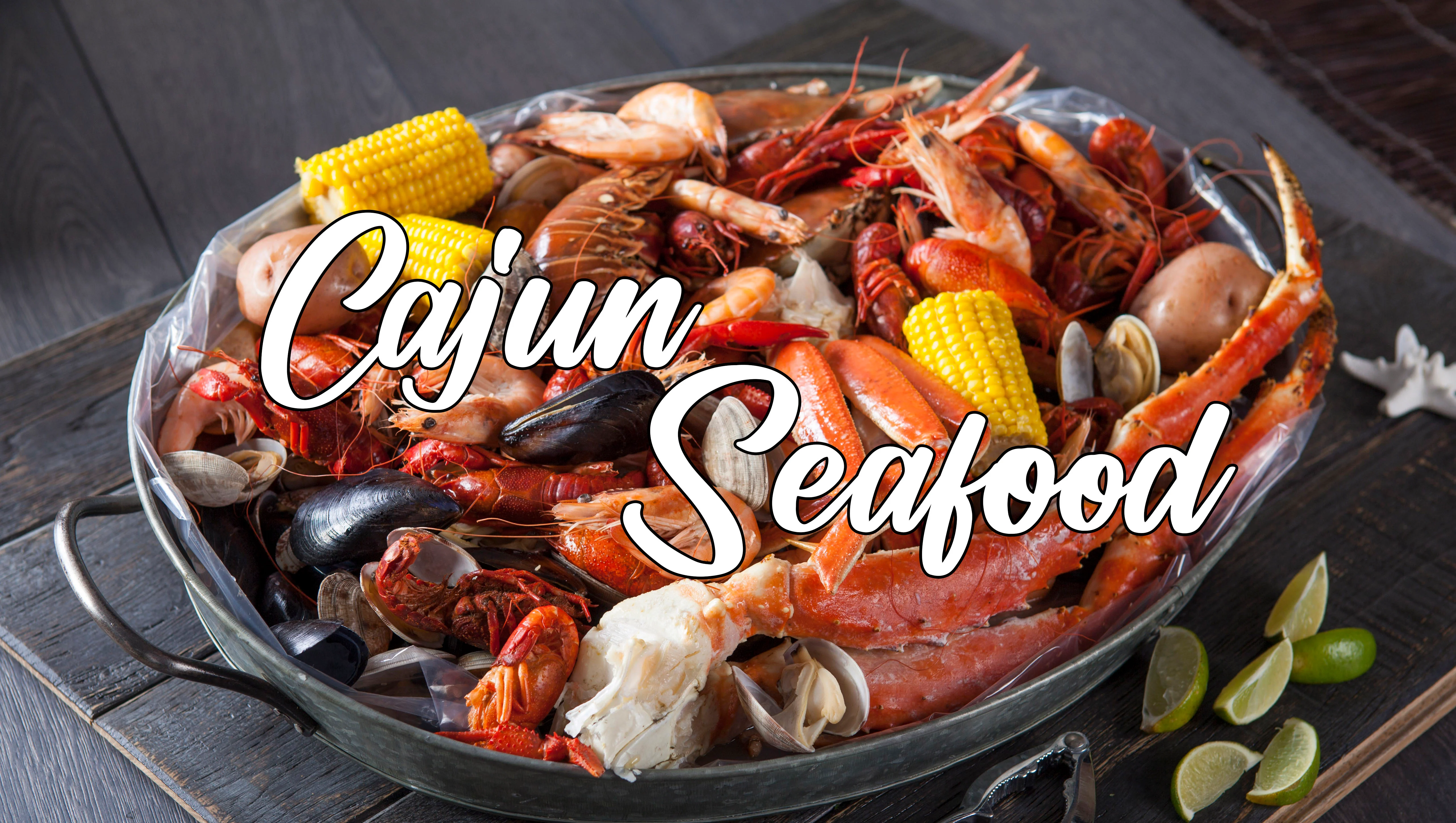 Cajun seafood boil with shrimp, crab, and corn