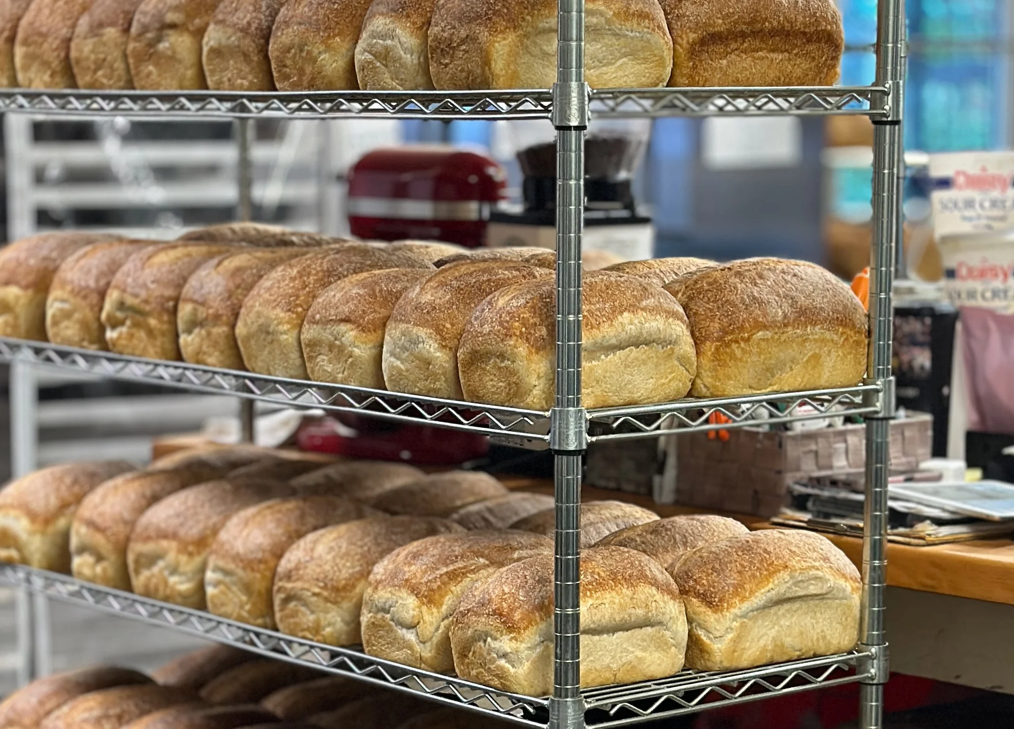 Freshly baked Sourdough bread at Passion Bakery Cafe