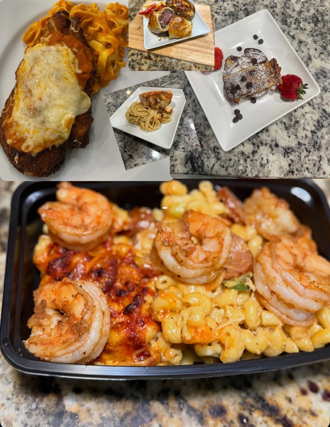 Shrimp mac and cheese with crispy topping