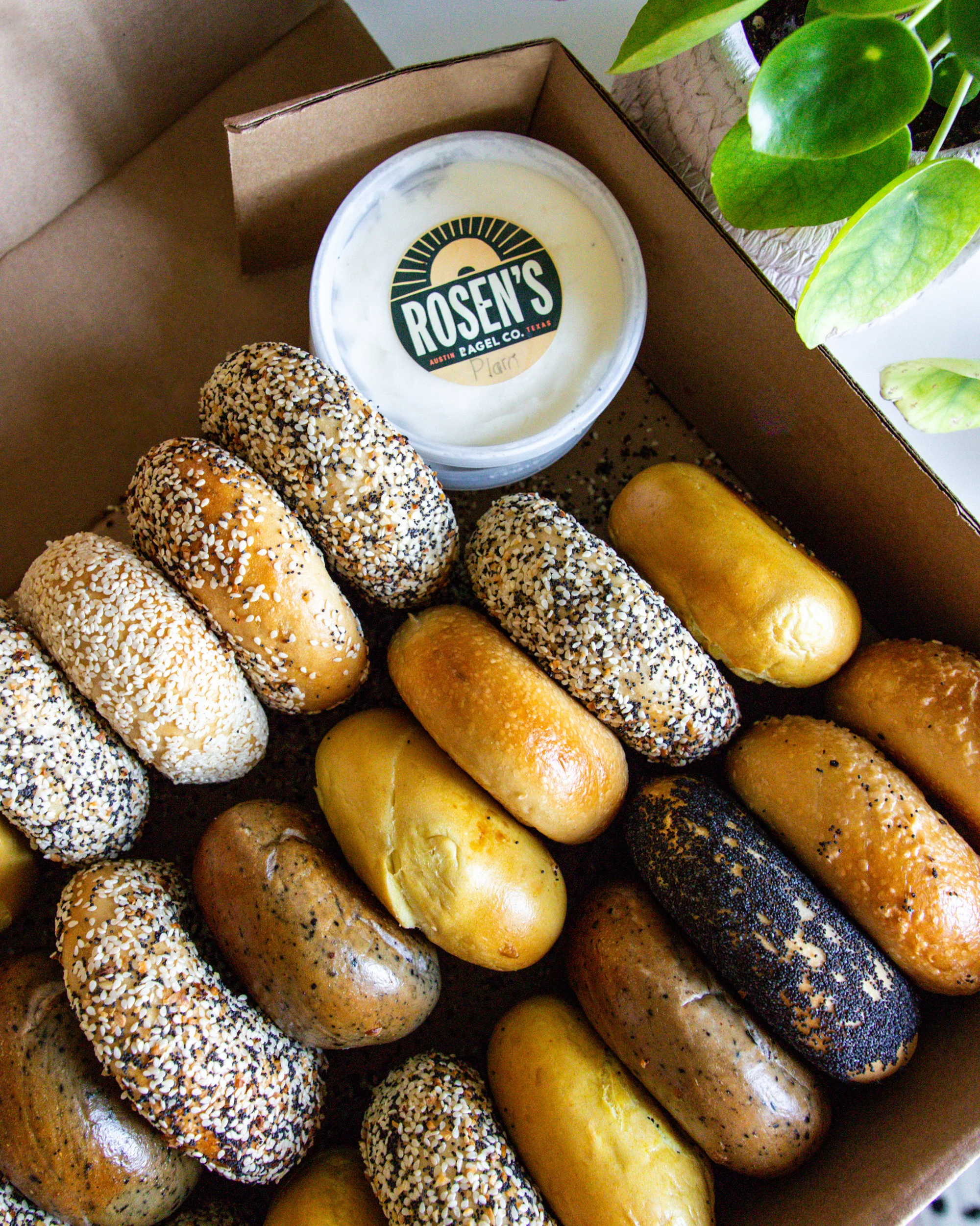 Assorted bagels from a New York-style bagel shop