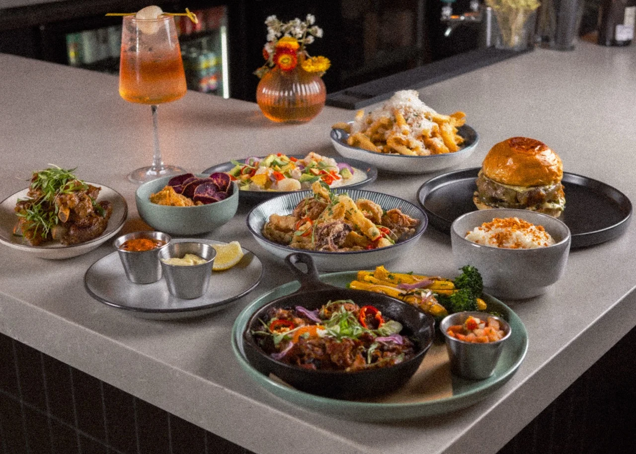 A spread of farm to table Native Fields food