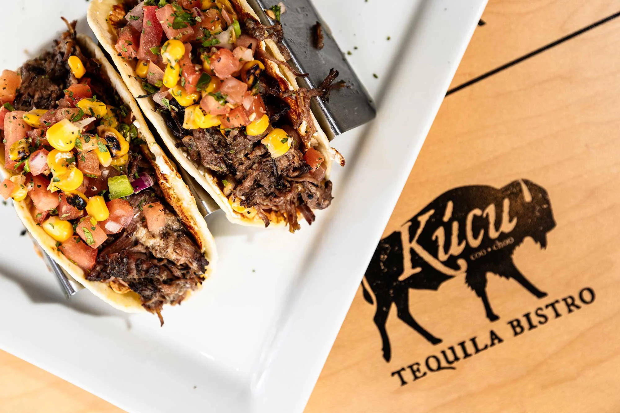 Authentic Mexican tacos with beef and fresh salsa