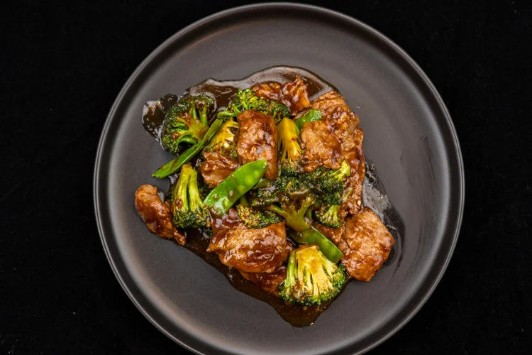 Beef and broccoli stir-fry in savory sauce