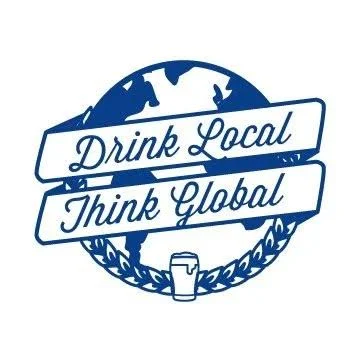 Logo promoting local drinking and global thinking
