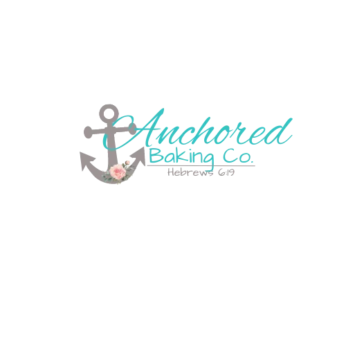 Logo of Anchored Baking Co. featuring an anchor and floral design