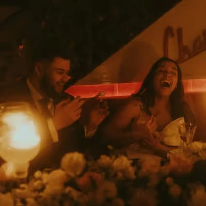 Modern rooftop bar with patrons enjoying drinks