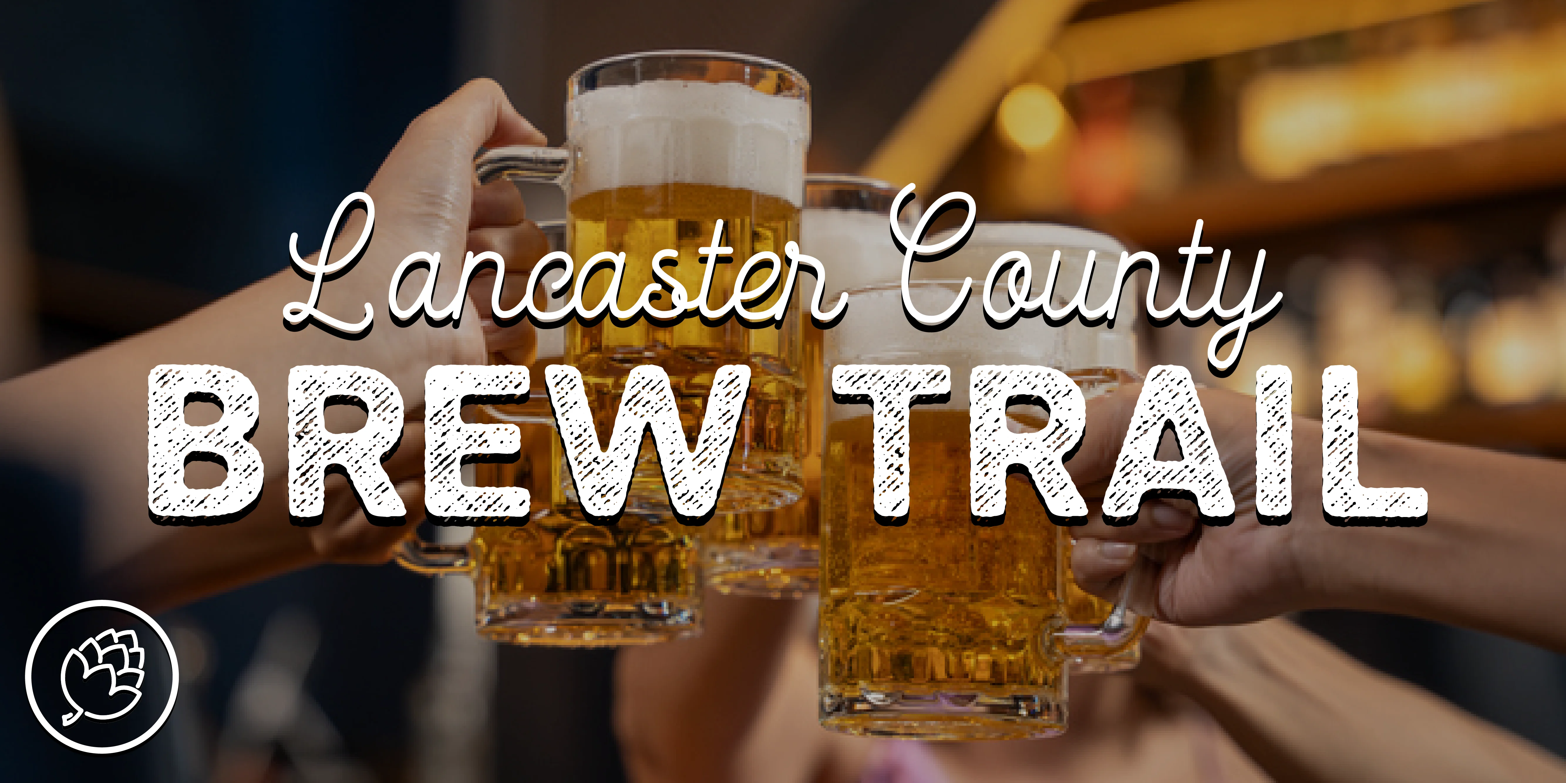 Cheers with beer mugs at a lively brewery gathering