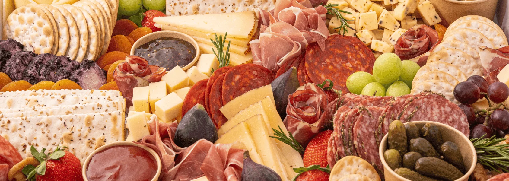 Artisan charcuterie board with assorted meats and cheeses
