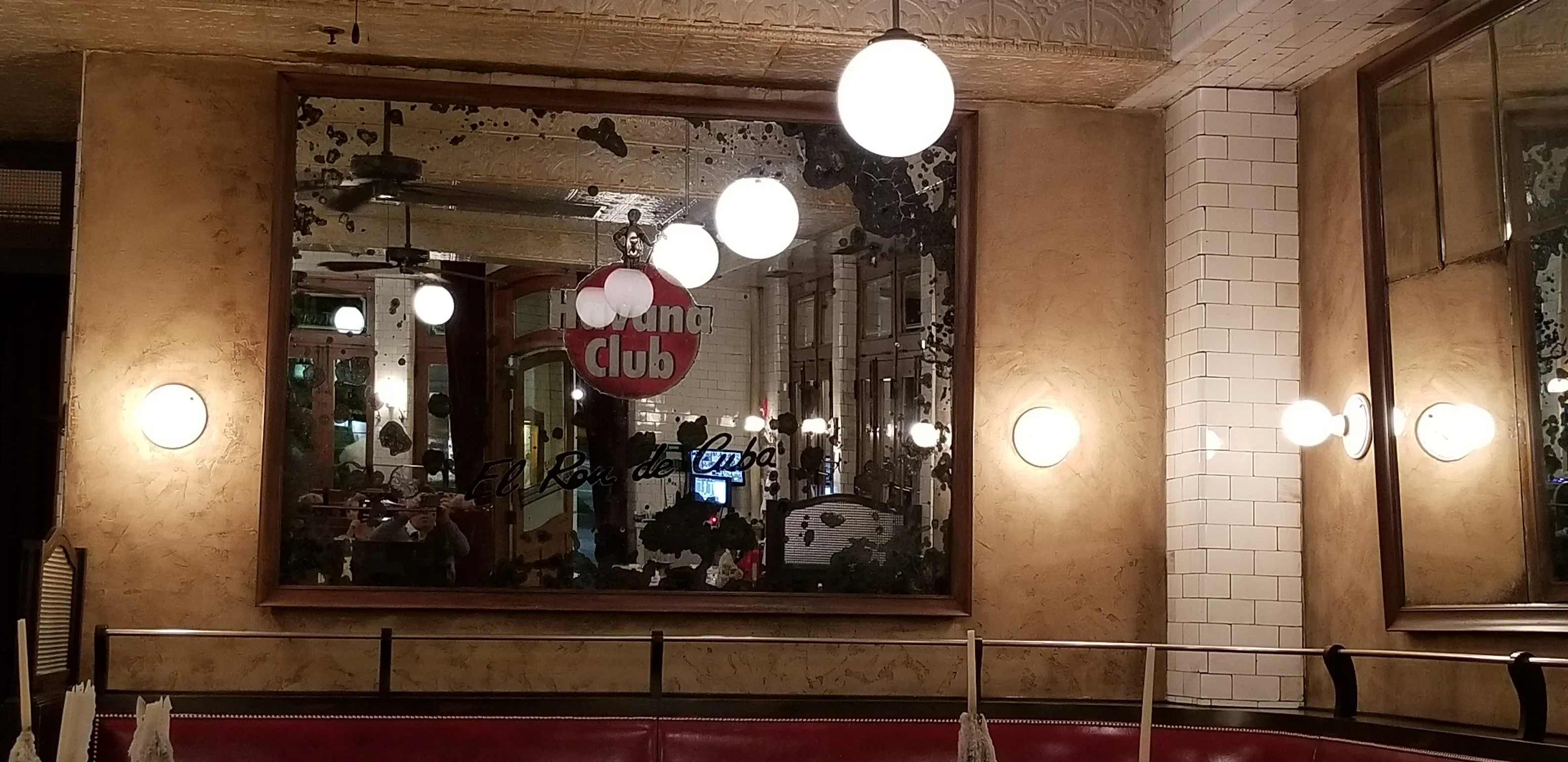 Charming restaurant interior with vintage decor and warm lighting