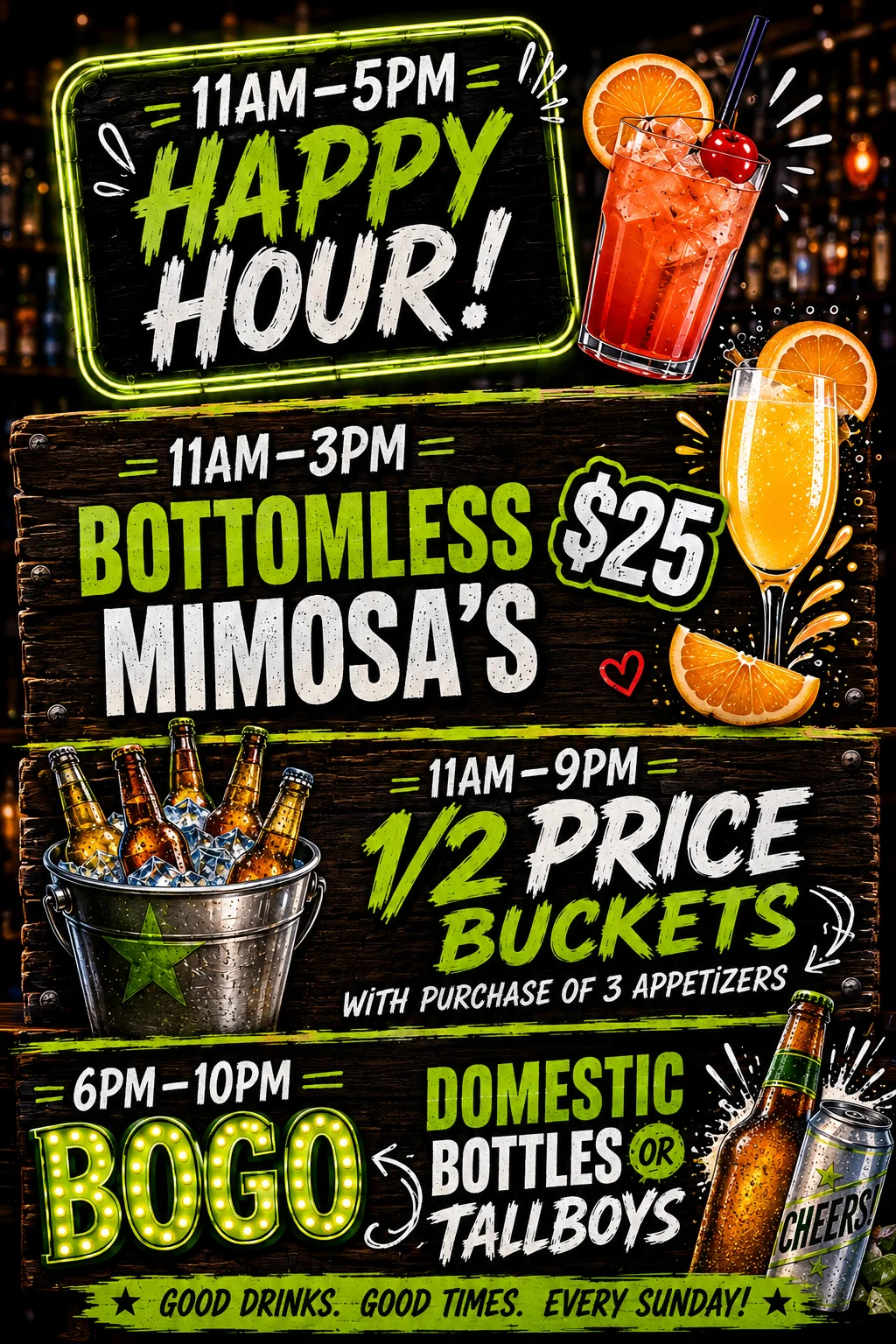 $1 wing night promotion at a sports bar