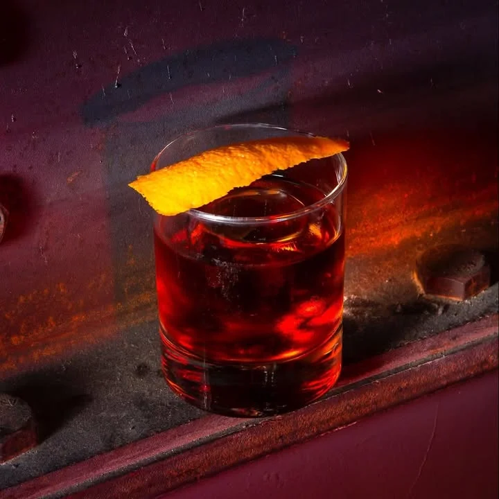 Classic Negroni cocktail with orange twist garnish