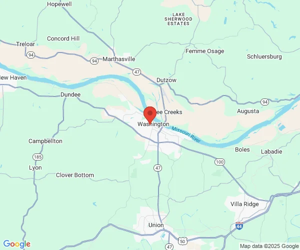 Map showing location of Washington, Missouri