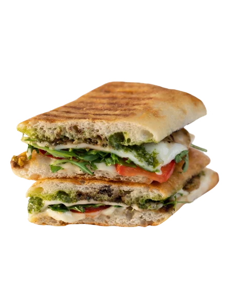 Delicious gourmet burger with fresh toppings on a wooden table
