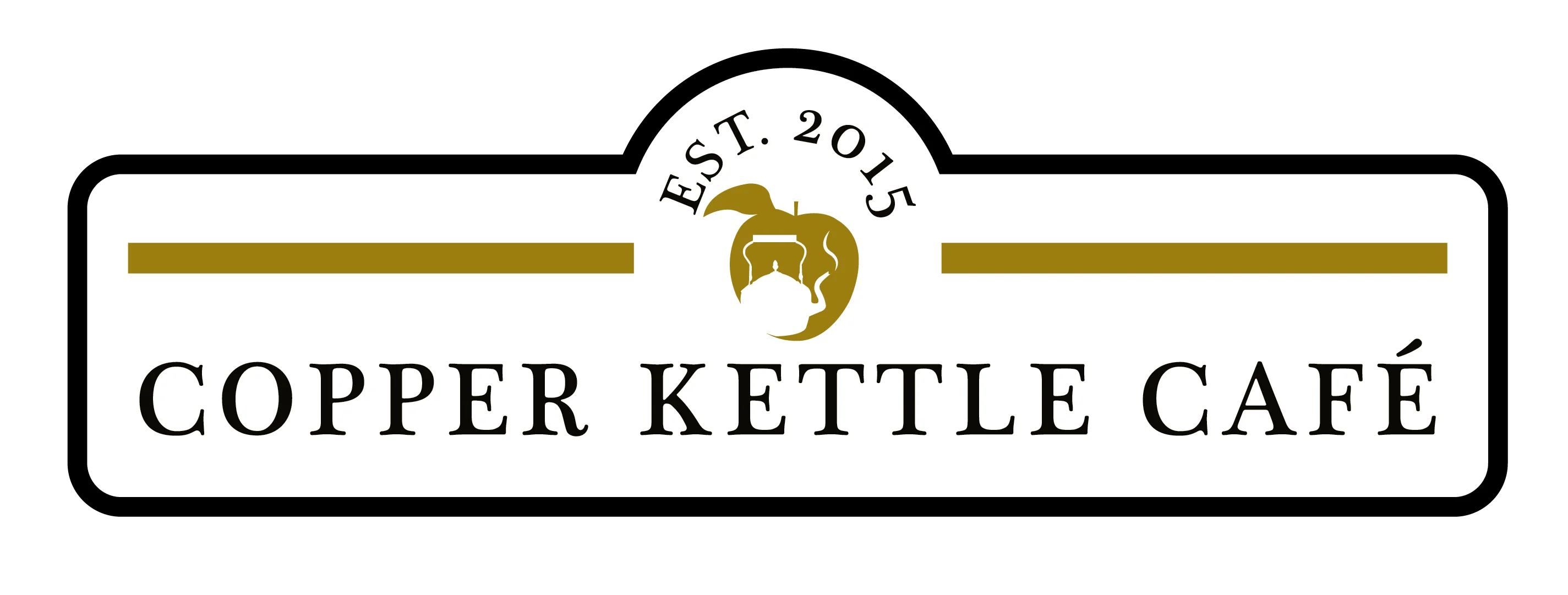 Copper Kettle Café restaurant logo with chef hat and kettle graphic