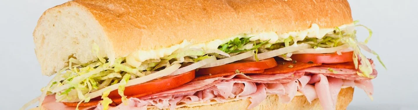 Classic Italian sub sandwich with meats and fresh vegetables