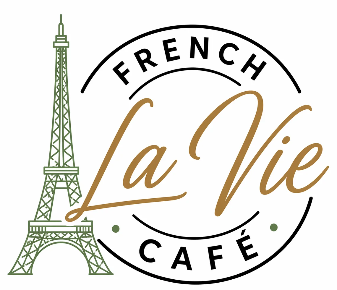 Logo of La Vie French Café featuring the Eiffel Tower.