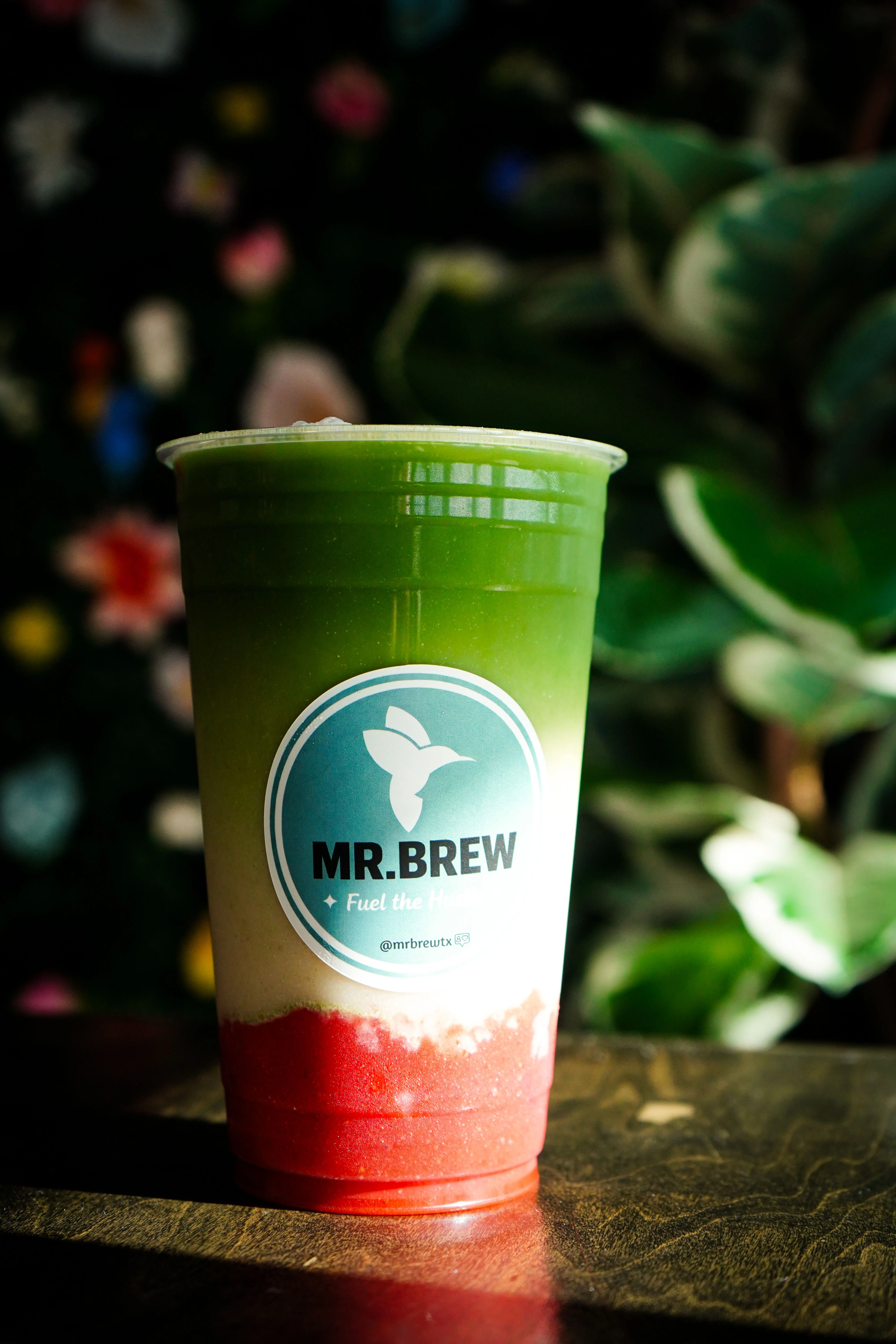 Colorful layered drink from Mr. Brew