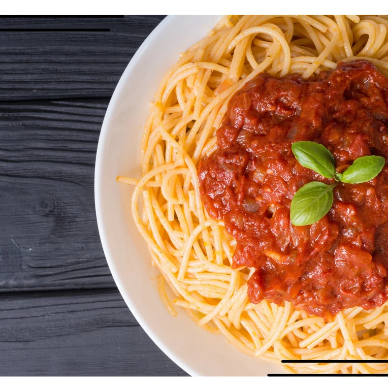 Classic Italian spaghetti with marinara sauce and fresh basil