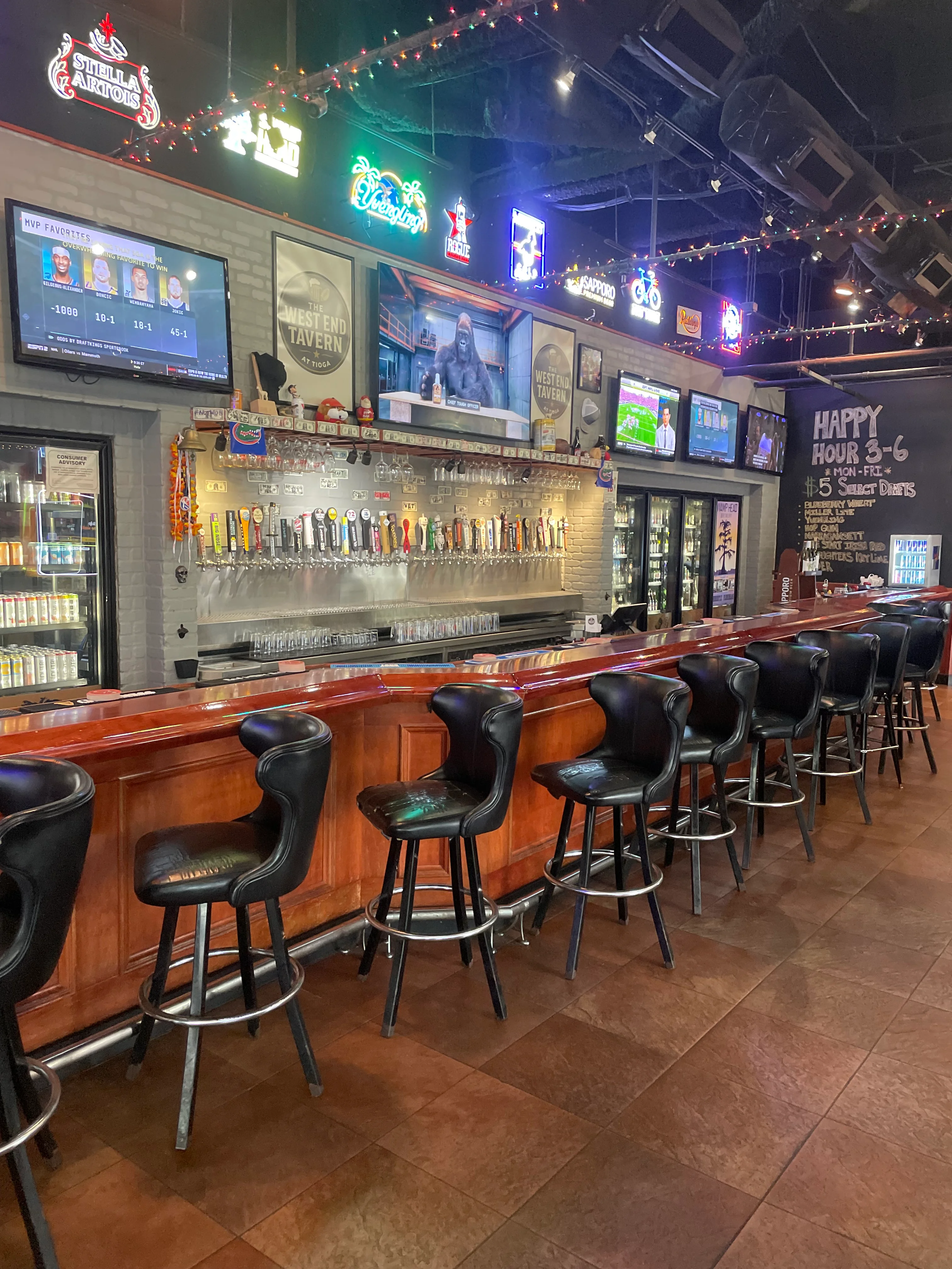 The bar at West End Tavern