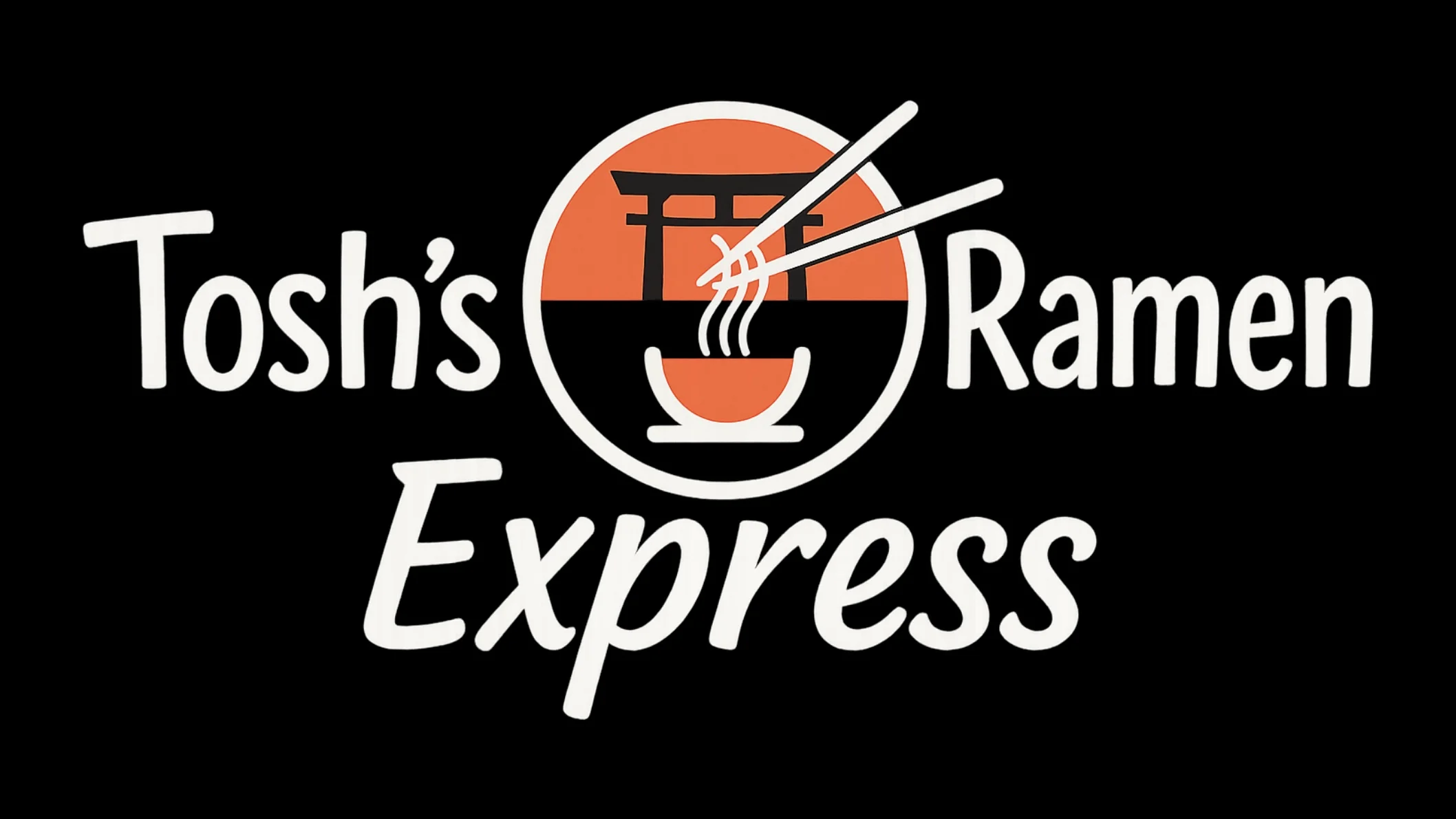 Logo of Tosh's Ramen Express featuring ramen and chopsticks