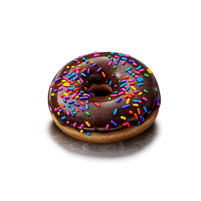 Vegan Chocolate Sprinkle cake donut with chocolate glaze and vegan sprinkles