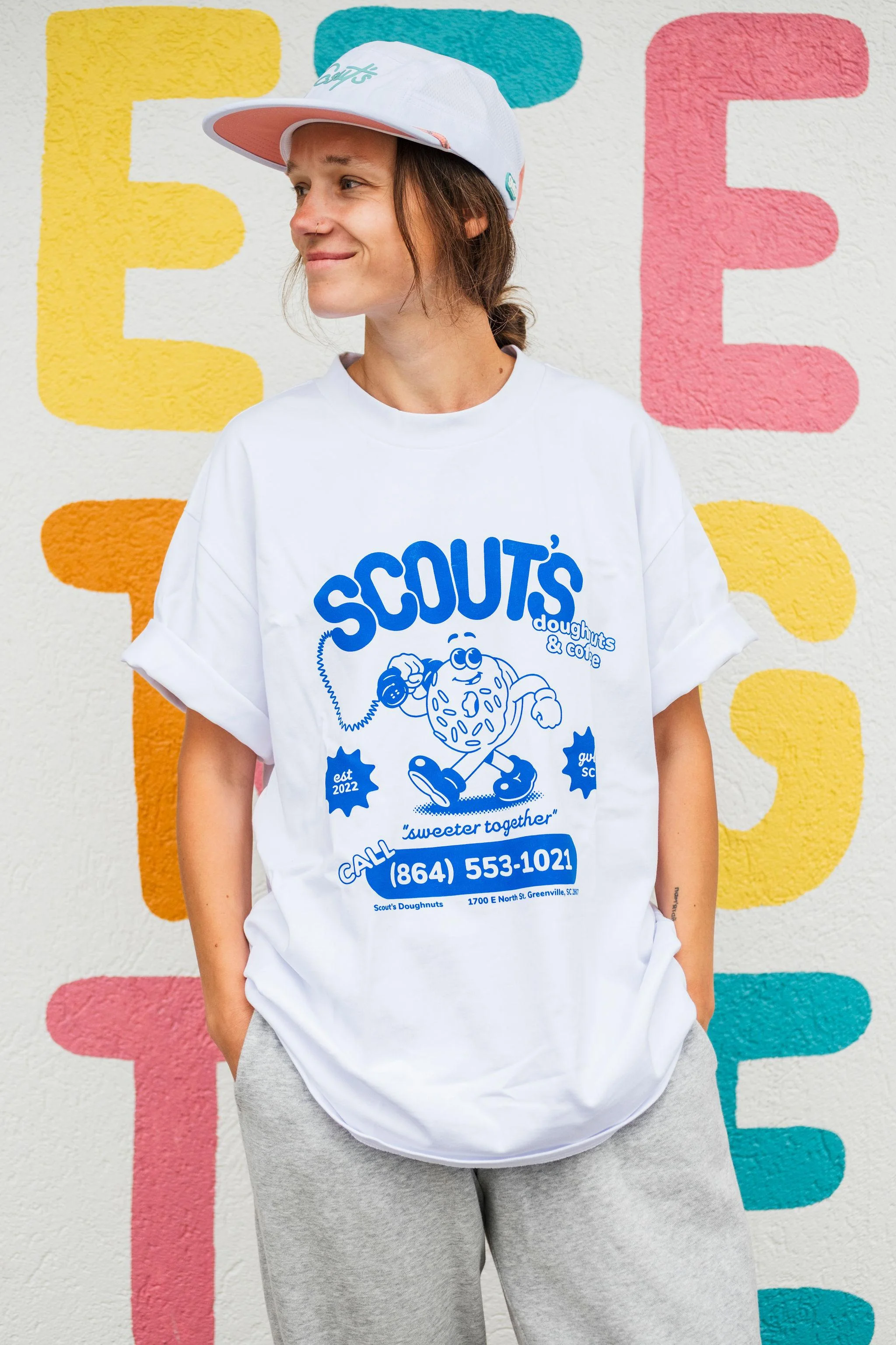 Oversized White Scoot Logo Tee