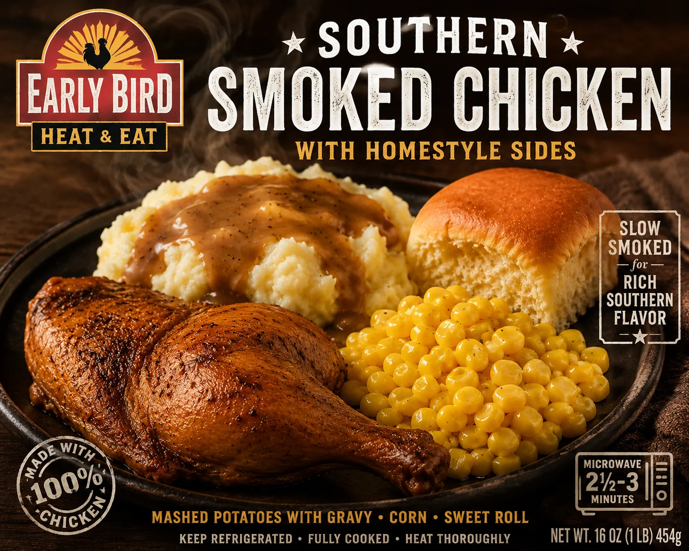 Southern smoked chicken with homestyle sides