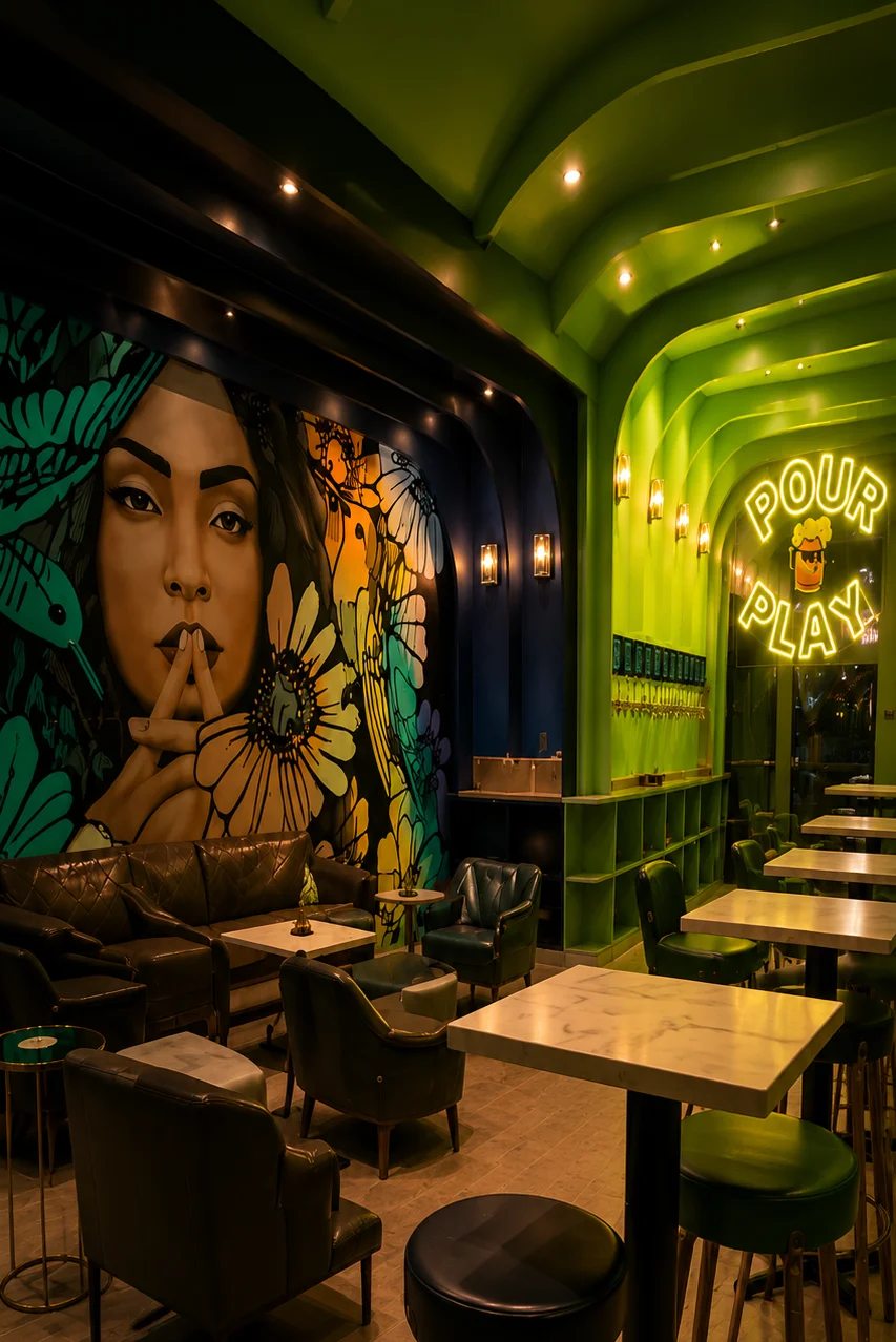 A beautifully arranged table with delicious food and drinks in a restaurant setting.