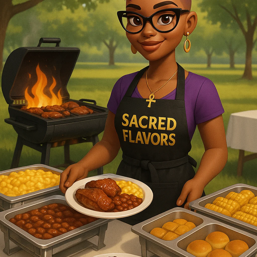Barbecue platter featuring Southern-style dishes