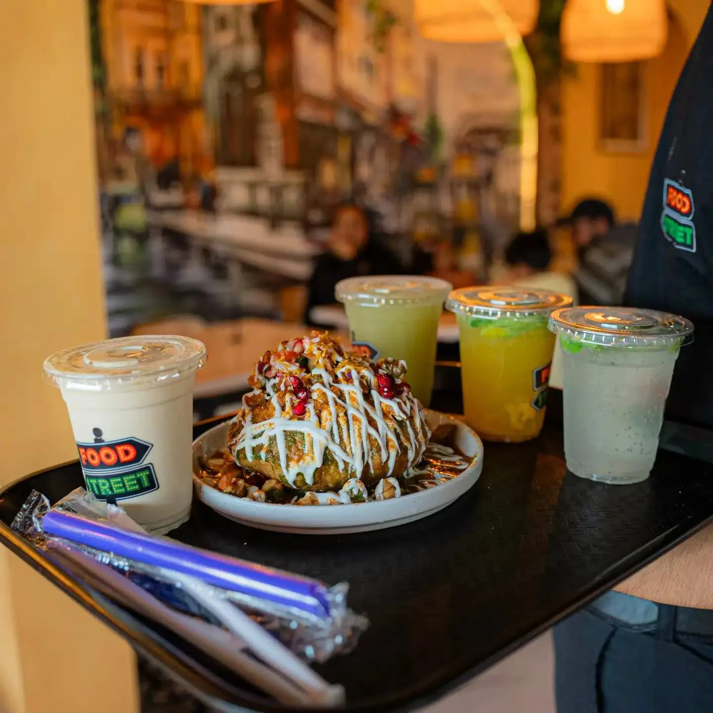 Indian-style dessert plate with sweet toppings