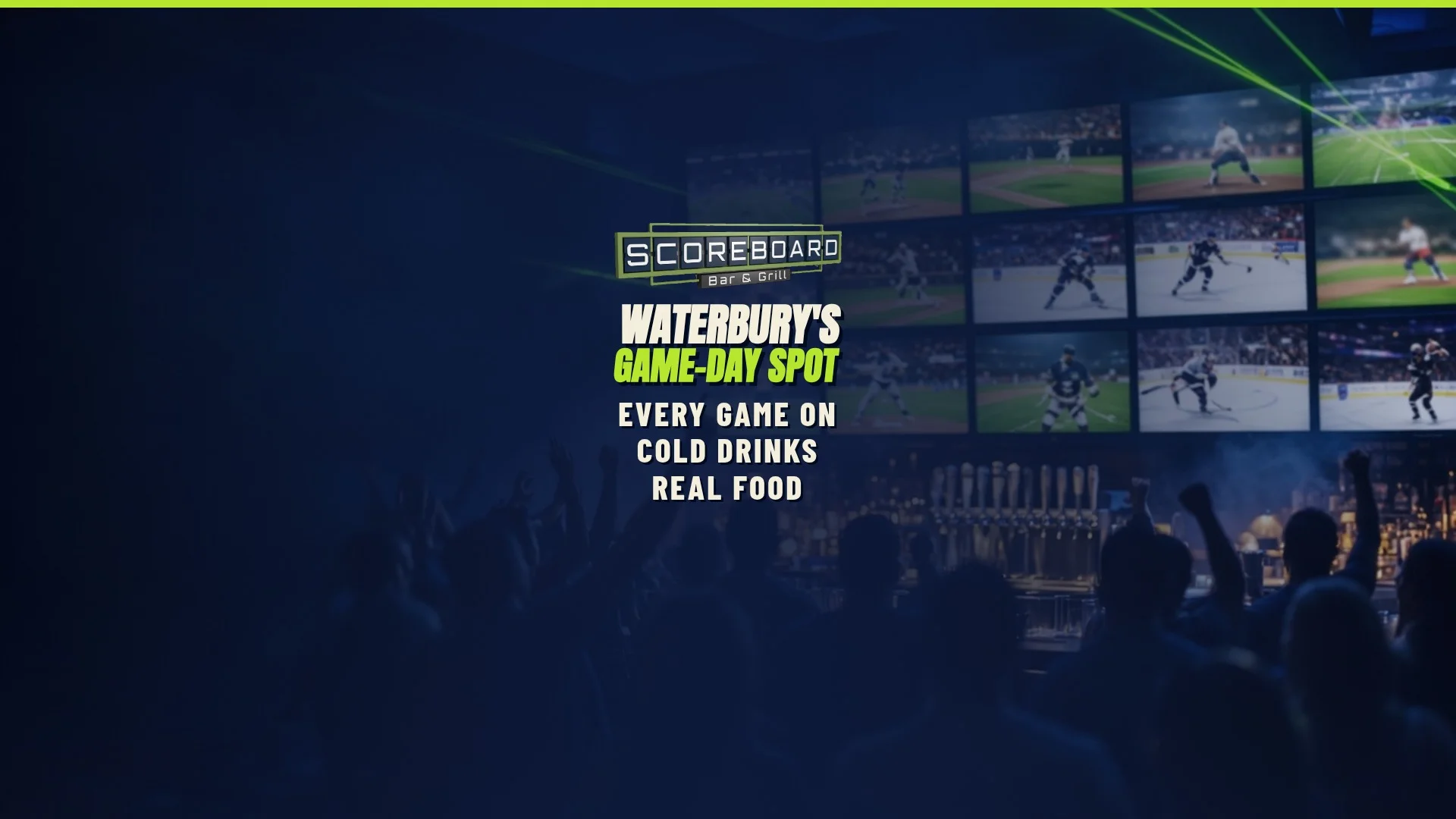 Scoreboard Bar & Grill, Waterbury's game-day spot: every game on, cold drinks, real food