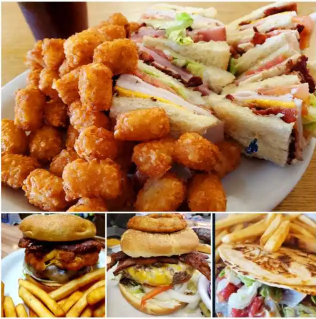 Specials, Burgers, Wraps, Tots, Fries, Onion Rings
